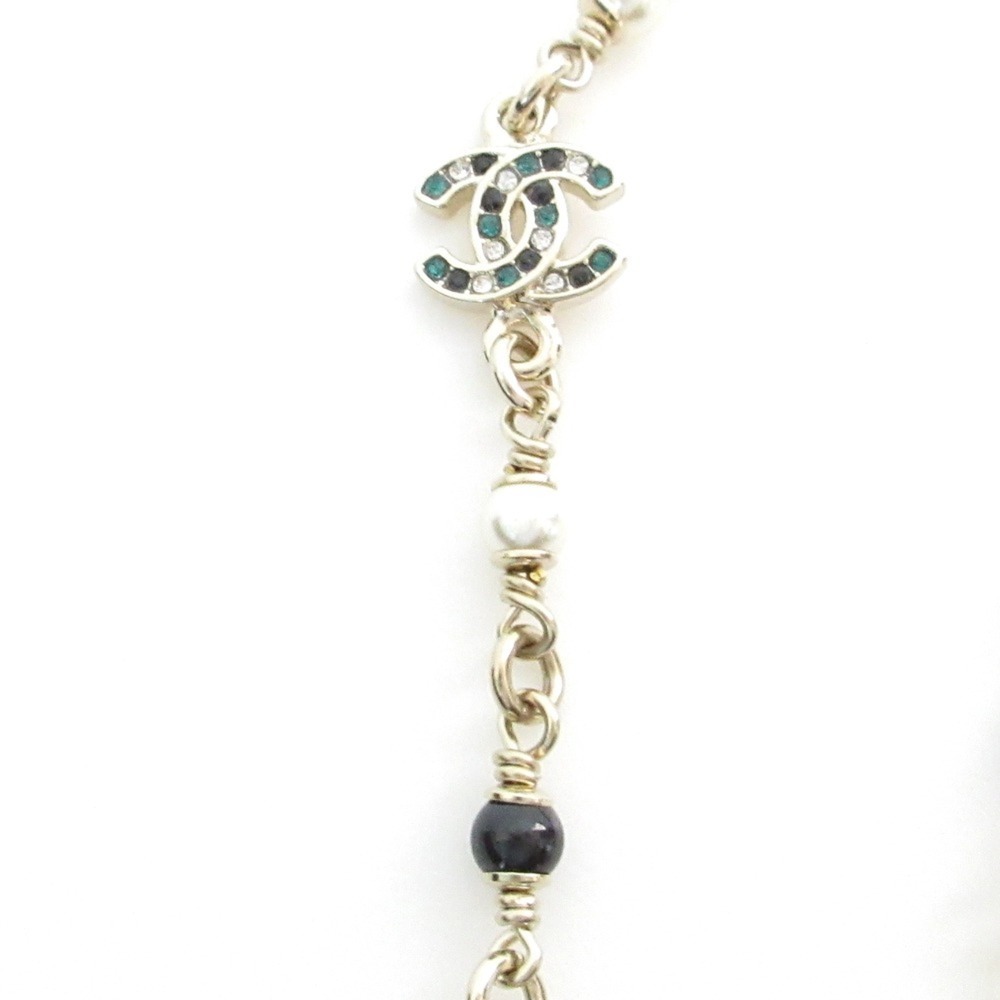CHANEL Gold Pearl Logo Necklace - Picture 4 of 11